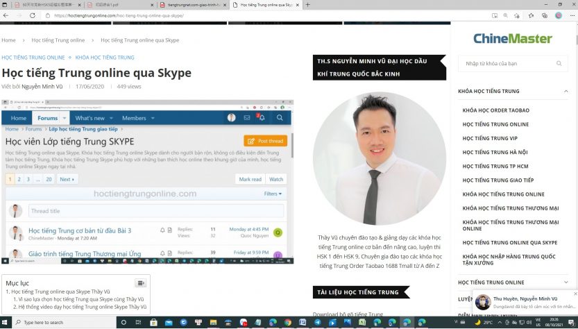 Học tiếng Trung online qua Skype Thầy Vũ - Khóa học tiếng Trung online qua Skype ChineMaster - Lớp học tiếng Trung qua Skype tốt nhất